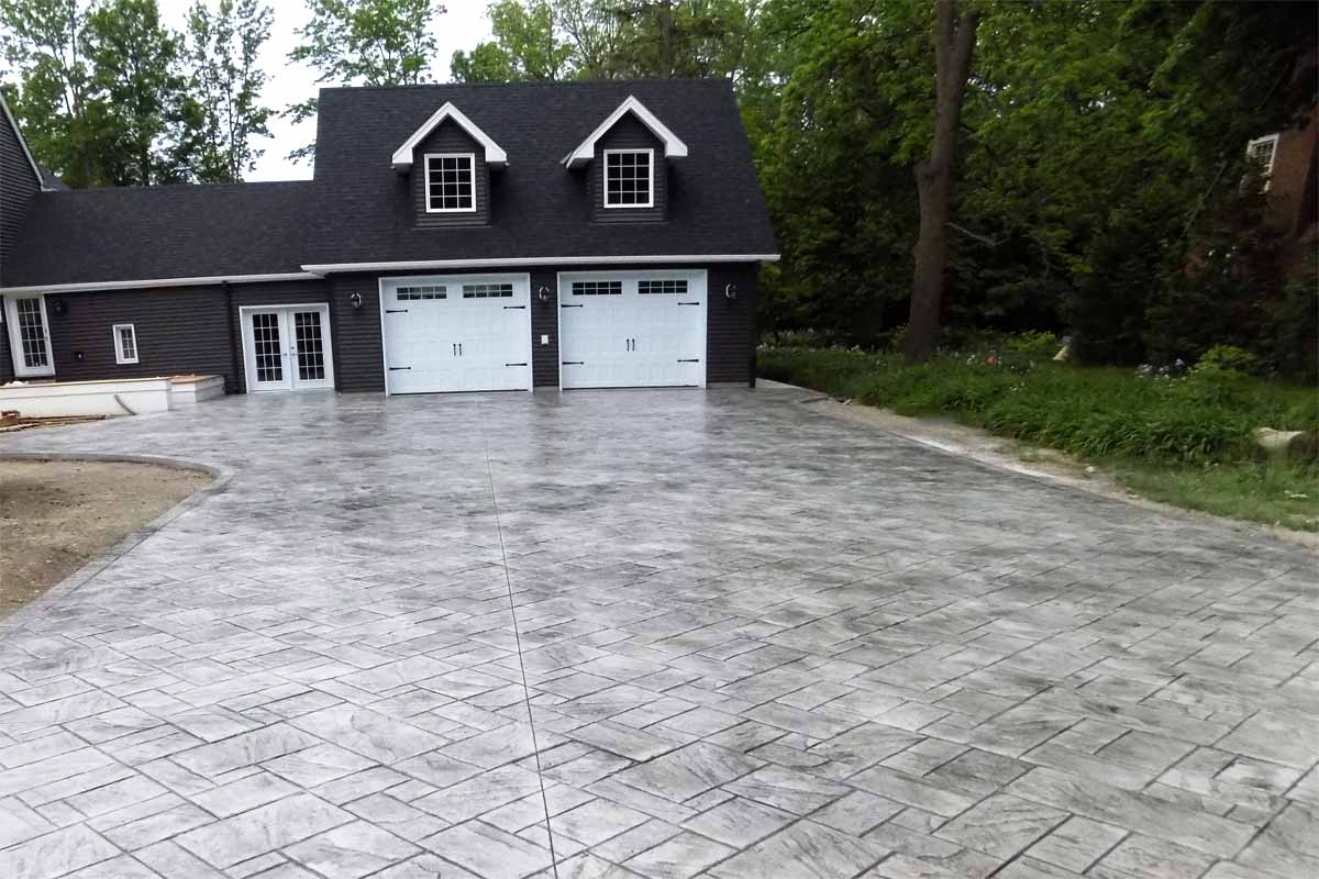 image of long driveway in grey