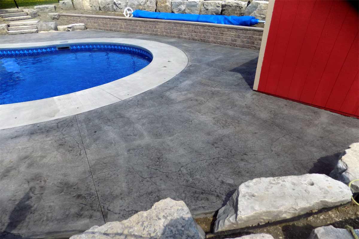 image of concrete print on pool deck number two