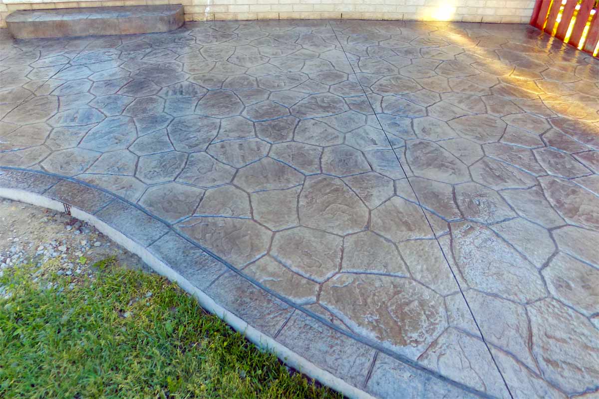 Completed backyard patio by printcrete.ca