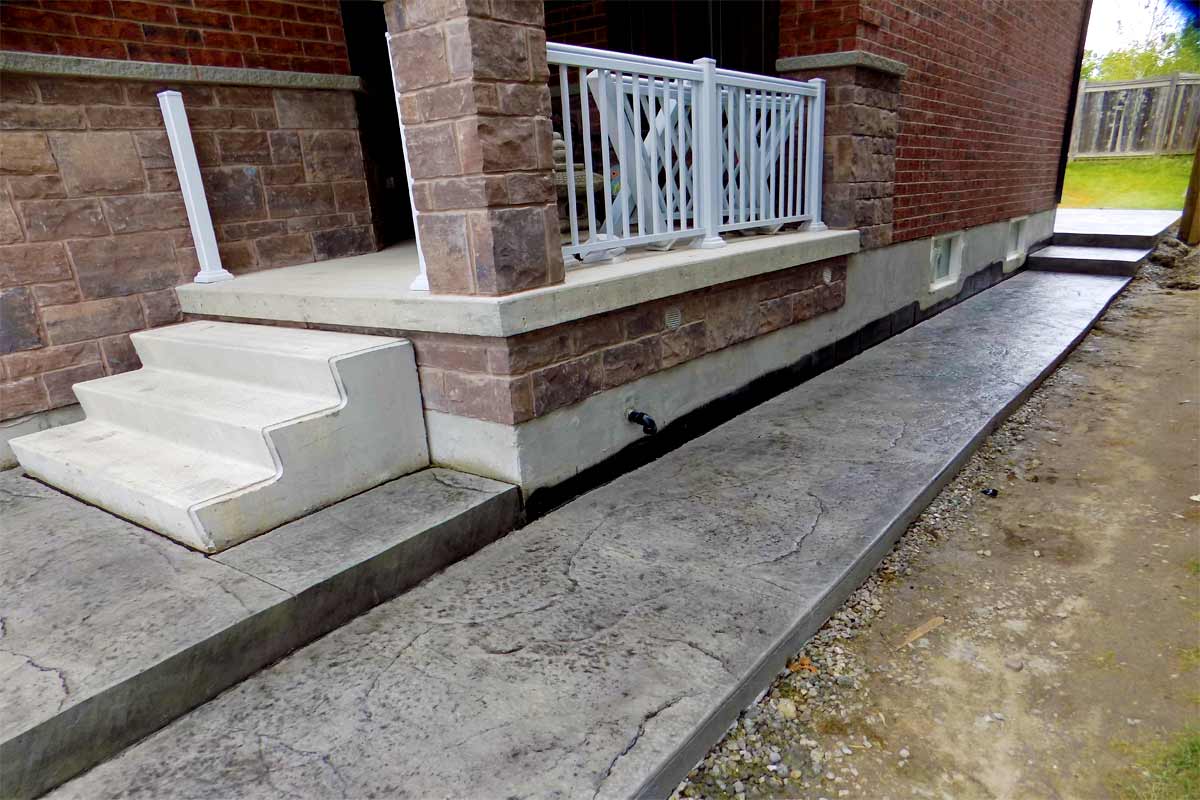image of concrete print at steps and sidewalk